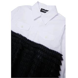 Dsquared2 Camicia Bianca A Manche Lunghe Con Volant DQ3464-D0AI4-DQ100 Per Bambina
