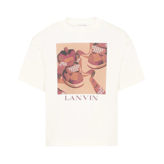 Lanvin T-shirt Avorio Con Stampa N30428/117 Per Bambini