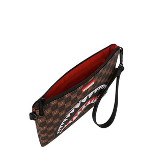 SPRAYGROUND Pochette SHARKS IN PARIS WTF BUBBLE BROWN CHECK 910B9307NSZ