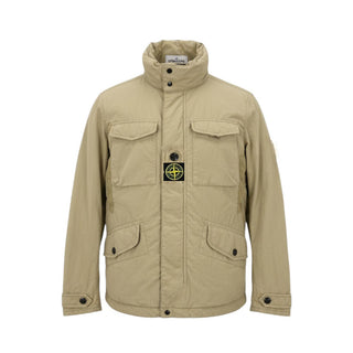 Stone Island Giacca Sahariana Beige Con Compass 761640330