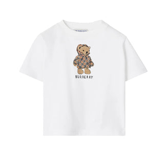 Burberry T-shirt Bianca A Maniche Corte Con Orsetto 8121198