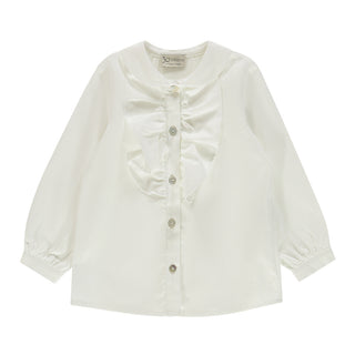 J.o Milano Camicia bianca con rouches da bambina 566X3J