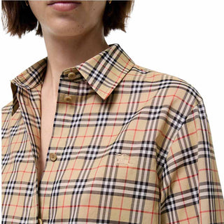 Burberry Camicia In Cotone Check 8127758 Per Donna