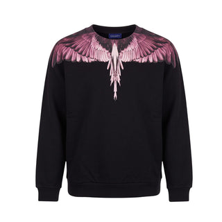 Marcelo Burlon Felpa Girocollo Nera Con Wings F6CMJGSW089-110 Per Bambina