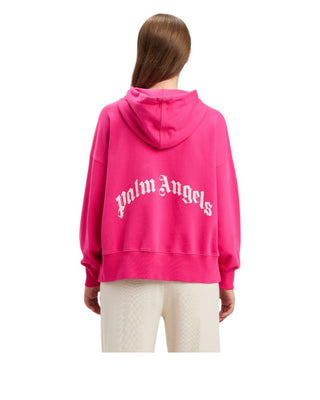 Palm Angels Felpa con cappuccio curved logo PWBB074S25FLE001323C