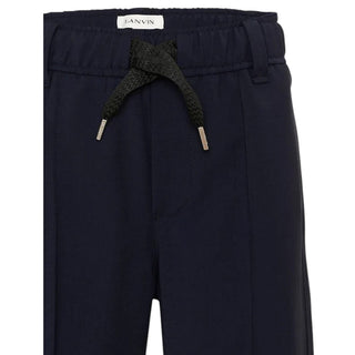 Lanvin Pantaloni Eleganti Blu In Fresco Di Lana N30441/868 Per Bambino