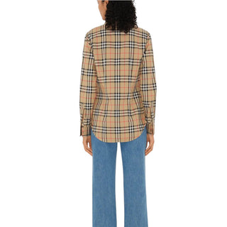 Burberry Camicia In Cotone Con Motivo Burberry Check Da Donna 8111847