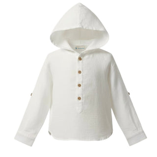 Lalalù Camicia Avorio Con Cappuccio Per Bambino CML240RB