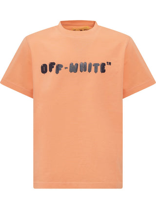Off-White-T-Shirt mit Rundhalsausschnitt und Logo OGAA001S23JER003
