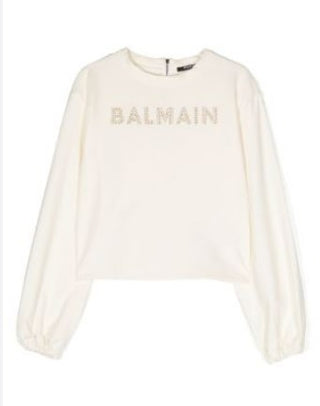 Balmain Kurz geschnittenes Sweatshirt BT4B20-J0035