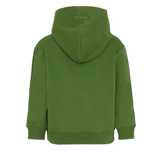 Lanvin Felpa verde con cappuccio e logo ricamato N30295