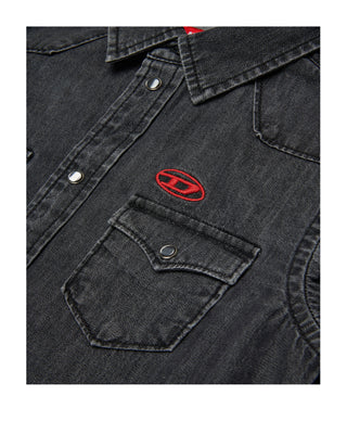 Diesel Camicia In Denim J00760-KXBNH Con Logo Oval D