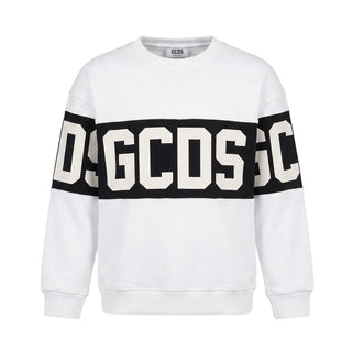 GCDS T-shirt Girocollo Bianca Con Logo Z0UJQE584F004/157B Per Bambini