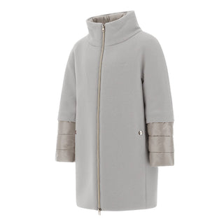 Herno Cappotto in twill di lana con logo da bambina CA0004G