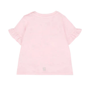 Givenchy T-shirt avorio in jersey con logo argento H30903