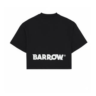 Barrow T-shirt Cropped Nera Con Smile E Logo S6BKJGTH099-110