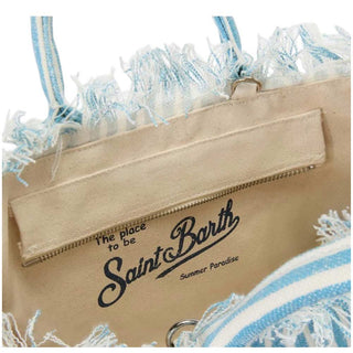 Mc2 Saint Barth Borsa Colette In Lino A Righe Azzurre COL0018/00398L