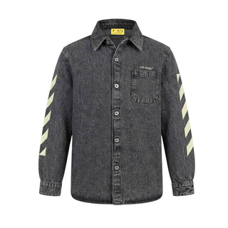Off-White Camicia In Denim Grigio Per Bambini 44BYD001S26D001031