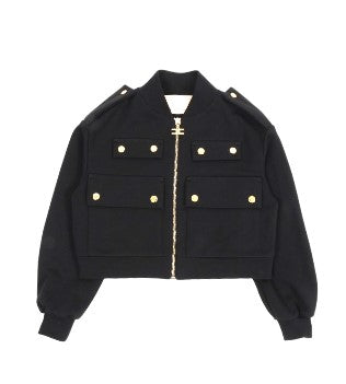 Elisabetta Franchi Jacket with perforated embroidery EFFE106 with zip