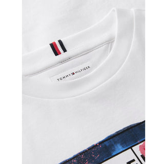 Tommy Hilfiger T-shirt Bianca Con Stampa KB0KB10769-YBRJ Per Bambino