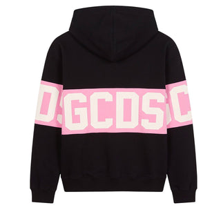 GCDS Felpa Nera Con Cappuccio E Logo Z0MLQE138F004/999P Per Donna