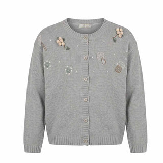 Il Gufo Cardigan In Lana Con Applicazioni A21GF368EM220B Per Bambina