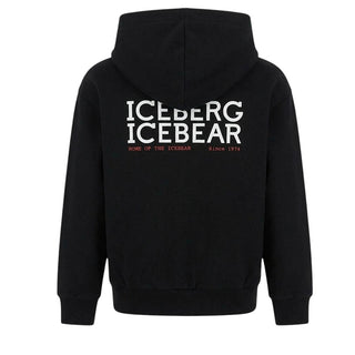 Iceberg Felpa Nera Con Zip E Cappuccio MFICE7328B-V3J Per Bambino