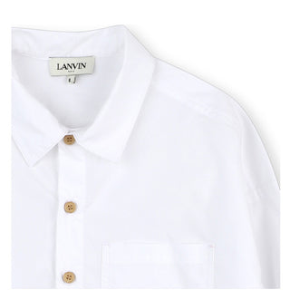 Lanvin Camicia bianca in popeline a maniche lunghe N30292