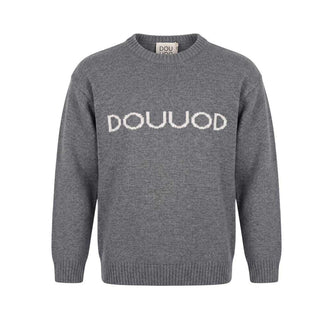 Doudou Maglia Grigia In Lana Per Bambina 2R9O50