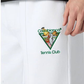 Casa Blanca Pantaloni Bianchi In Felpa Tennis Club Triangle M-PF26-JTR-361-03 Per Uomo