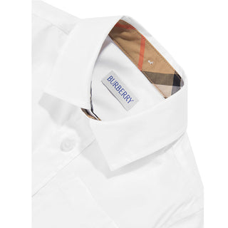 Burberry Camicia Bianca A Maniche Corte 8131846 Per Bambino