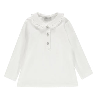 J.o Milano T-shirt bianca a maniche lunghe da bambina 566X6J