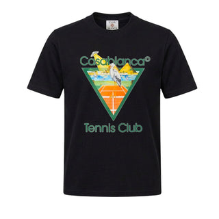 Casa Blanca T-shirt Nera Con Stampa Tennis Club M-PF26-JTS-001-19 Per Uomo