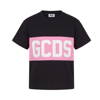 GCDS T-shirt Nera Con Stampa Z0GJQC585J105/999P Per Bambina
