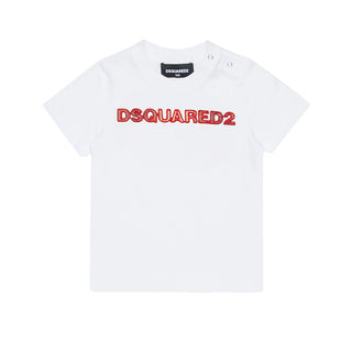 Dsquared2 T-shirt Bianca Con Logo DQ3509-D0AJ1-DQ100 Per Neonato