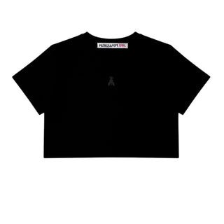 Patrizia Pepe T-shirt Cropped Nera Con Stampa Fly 7M0987/J331-K103
