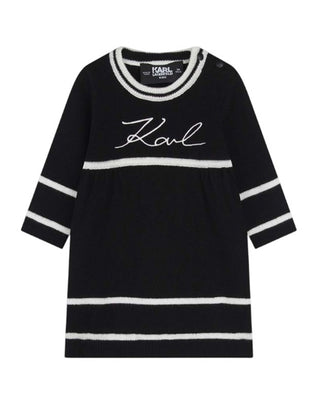 Karl Lagerfeld Vestina nera in maglia da neonata Z30277