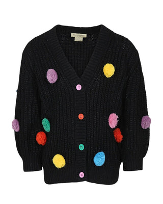 Stella Mccartney Cardigan nero con pon pon TV9C40-Z1529