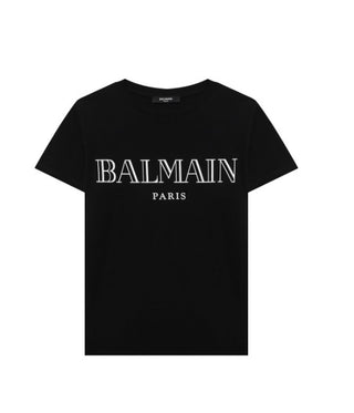 Balmain Crewneck T-shirt with front logo 6M8721