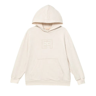 Elisabetta Franchi Felpa in cotone con cappuccio e logo EFFE156.0