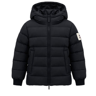 After Label Piumino Nero Trapuntato Con Cappuccio 3441O00037/1 Per Bambina