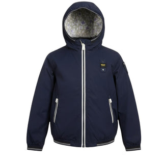 Blauer Giubbino Antivento In Nylon Da Bambina 22SBLGC11369