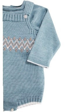 Babydif Completo 2 Pezzi A Salopette 7841247 Con Ricamo Beige