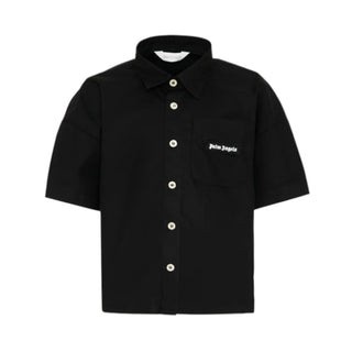 Palm Angels Camicia Nera A Maniche Corte PBGG003S26FAB001/110