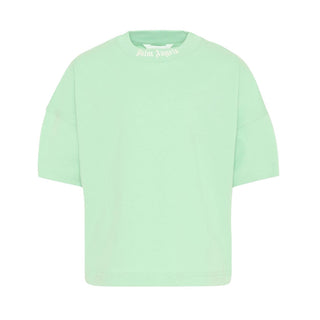 Palm Angels T-shirt Verde Con Logo Per Bambini PBAA002S26JER001/080