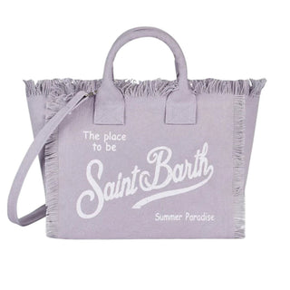 Mc2 Saint Barth Borsa Colette In Canvas Lilla Con Logo COL0001/02562L