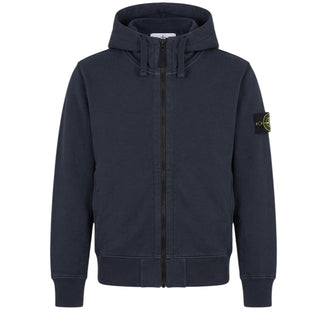 Stone Island Felpa Blu Con Zip E Cappuccio L2S156100009/V002A Per Uomo