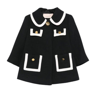 Elisabetta Franchi Cappotto nero in misto viscosa EGCT004.0