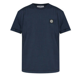 Stone Island T-shirt blu navy a maniche corte con patch logo K2S152100027/V0020