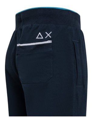 Sun68 Pantaloni jogger in piqué di cotone con logo F35339